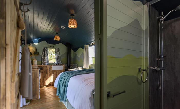 Interior of Angharad - Brook Cottage Shepherd Huts
